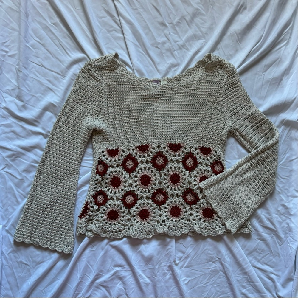 SOLD!! Alya crotchet knit babydoll top